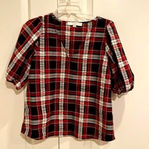 Loft short puffed sleeve blouse Size small